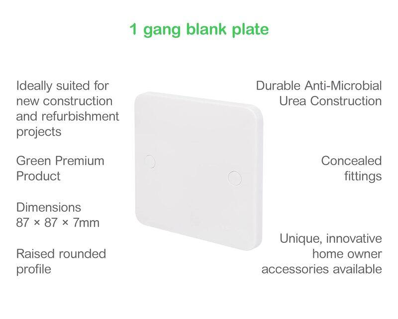 Schneider Electric Lisse - White moulded - blank plate - 1 gang - matt white - GGBL8010S - Pack of 3